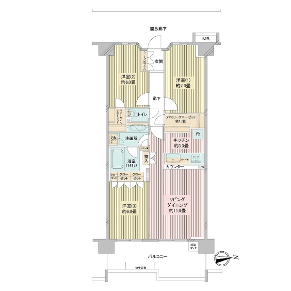 ザ・ハウス港北綱島の間取図
