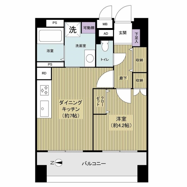 花小金井スカイハイツA棟の間取図