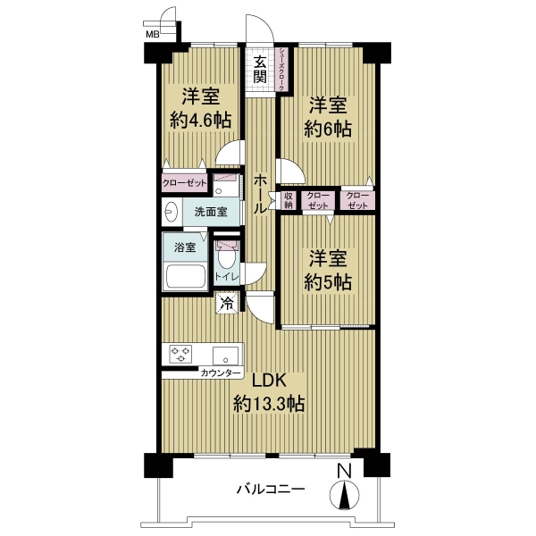 ペルル伏見桃山の間取図