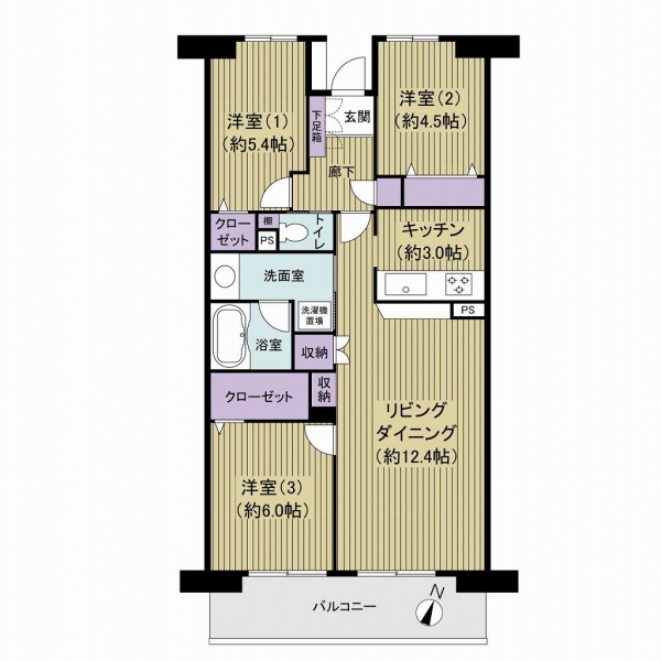 原木中山ファミールハイツ1号館の間取図