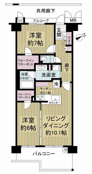アルバックス覚王山ブランシェの間取図