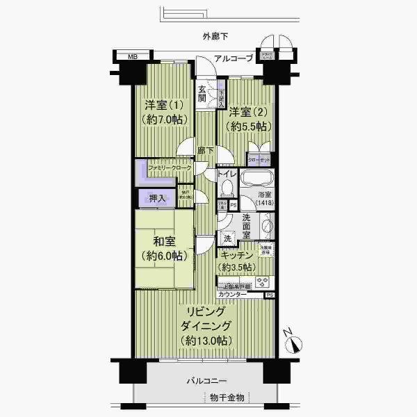 コロンブスシティの間取図