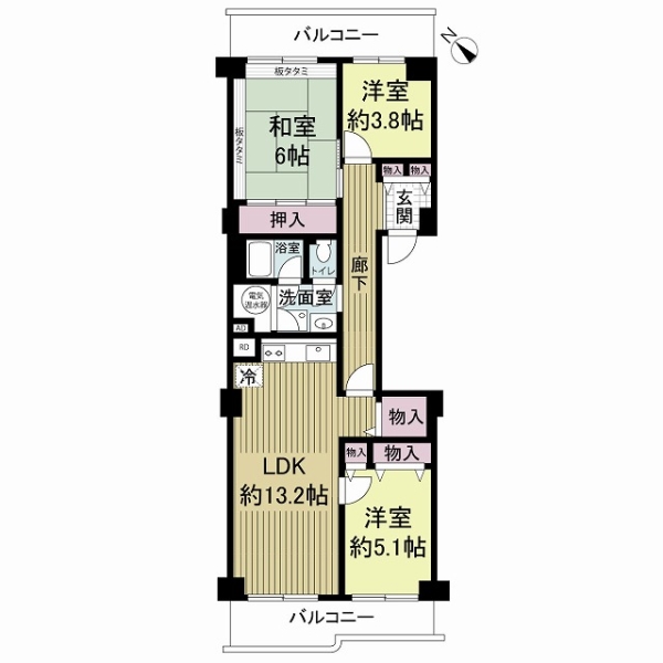香里ヶ丘ガーデンハイツIIの間取図