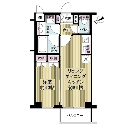 ダイナシティ市谷仲之町の間取図