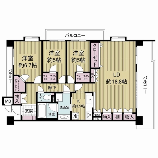 グランステイツ枚方香里園町の間取図