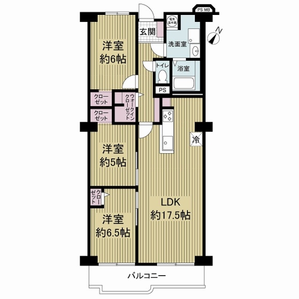 寝屋川コーポラスの間取図