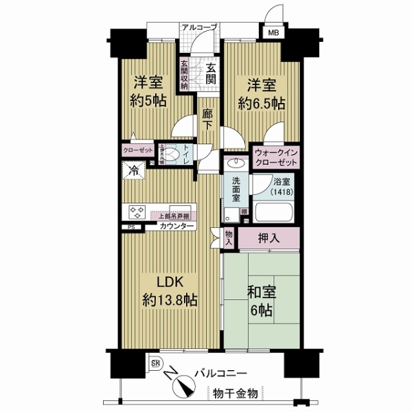 グランアッシュ此花ザ・ガーデンスプリングスの間取図