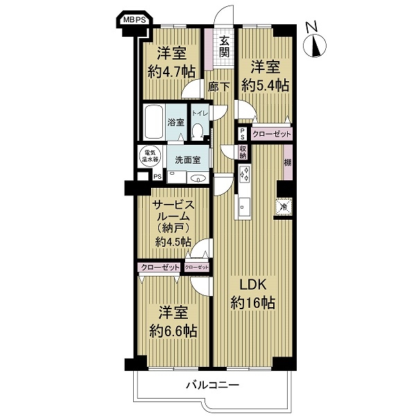 浜甲子園グリーンマンションの間取図