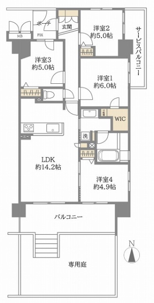 メロディーハイムたちばなの間取図
