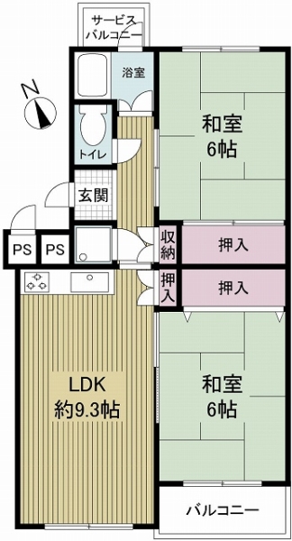 都島コーポの間取図