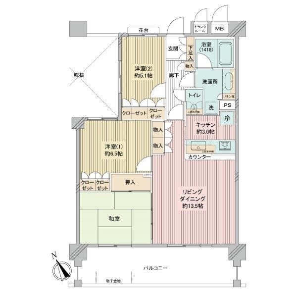 アークプラザ読売ランド前の間取図