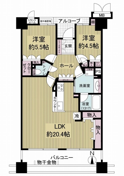 ルネヒューマンズガーデン鶴見の間取図