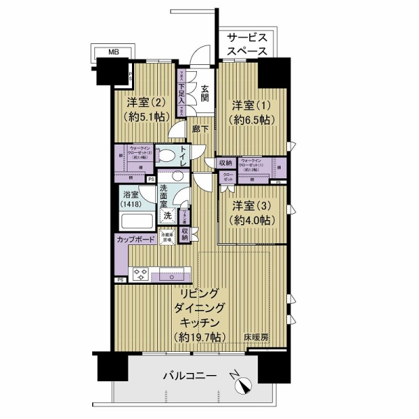 パークホームズ田無ザガーデンの間取図