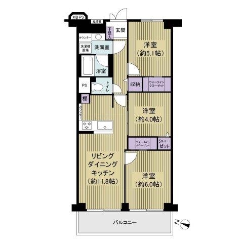 ネオコーポ亀有の間取図