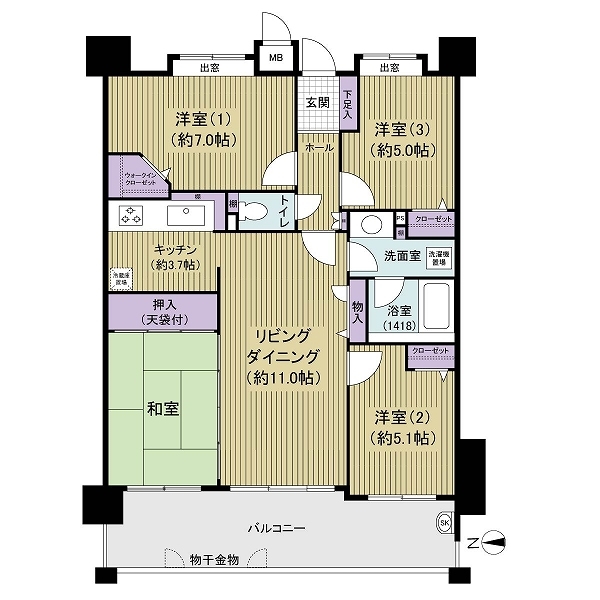 アプローズ竹下駅東の間取図