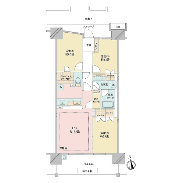 グランシンフォニアEASTの間取図