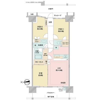 グランシンフォニアEASTの間取図