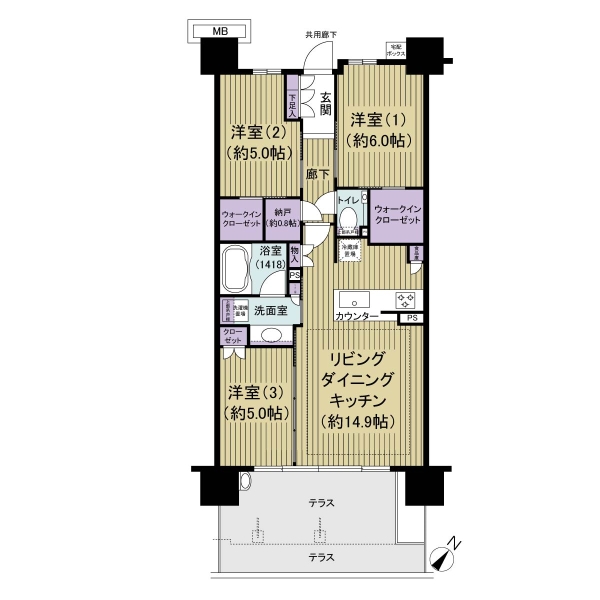 シティテラス新小岩の間取図