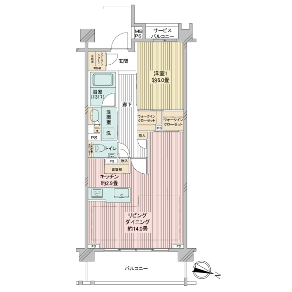 クリオ駒沢公園の間取図