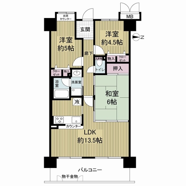 ディオ・フェルティ枚方長尾の間取図