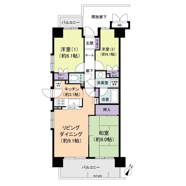 青砥東パーク・ホームズの間取図