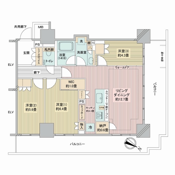 ザ・パークハウス川越タワーの間取図