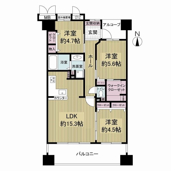 ルネヒューマンズガーデン鶴見の間取図