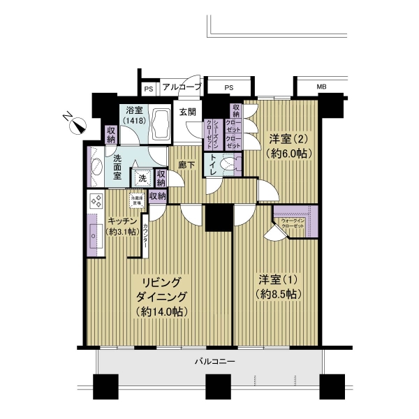 エアレジデンス新浦安の間取図