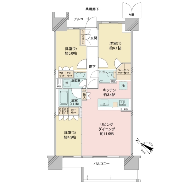 インプレスト東京八丁堀の間取図