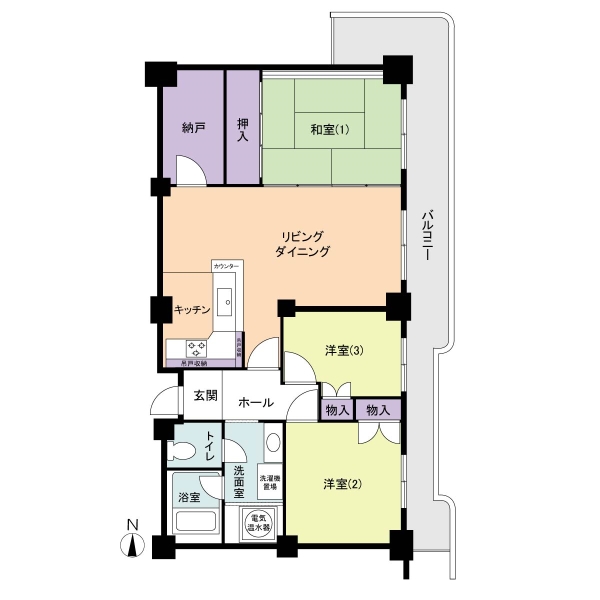 清新北ハイツ5号棟の間取図