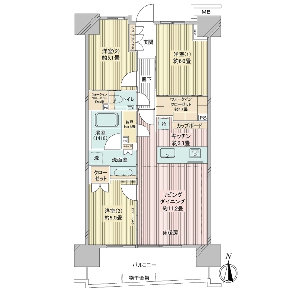 ガーデンクロス東京王子の間取図