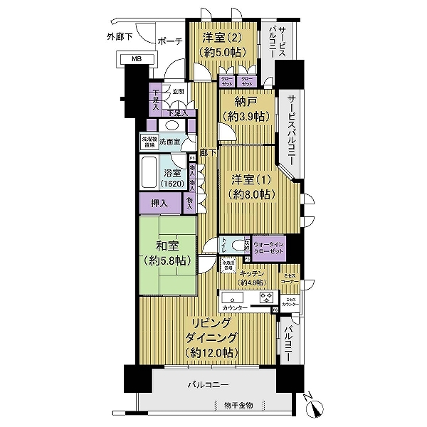 オーベルグランディオ千住大橋の間取図