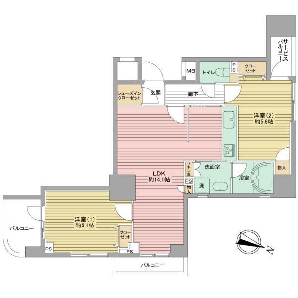 ディアスタ新子安ベイスタイルの間取図