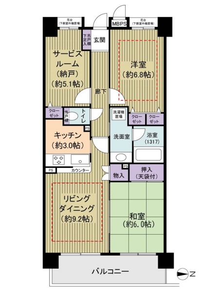 ライオンズガーデン久地の間取図