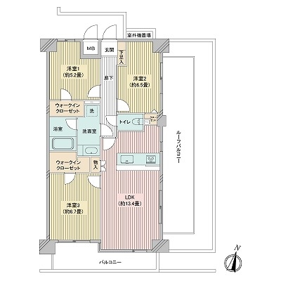 エクレール本蓮沼の間取図