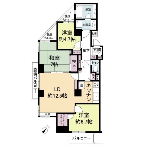 三井農林徳川園ハイツの間取図