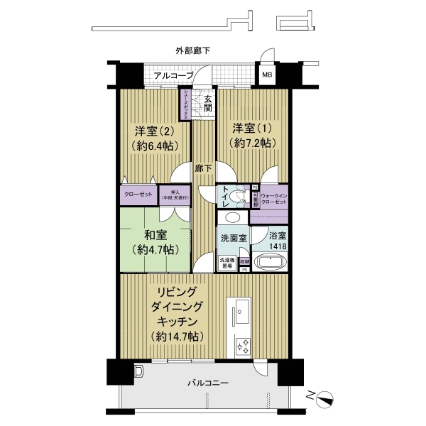 アルファステイツ九大学研都市駅前IIの間取図
