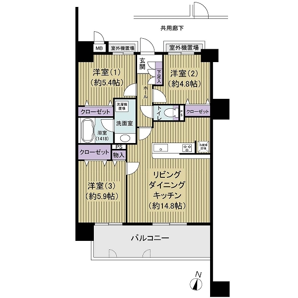 レークサイド野多目の間取図
