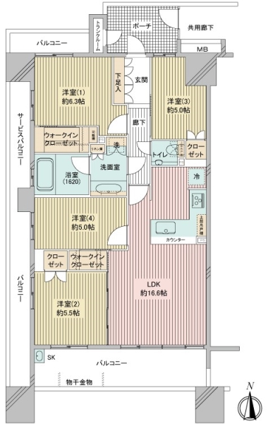 プレイス白金ブライトレジデンスの間取図