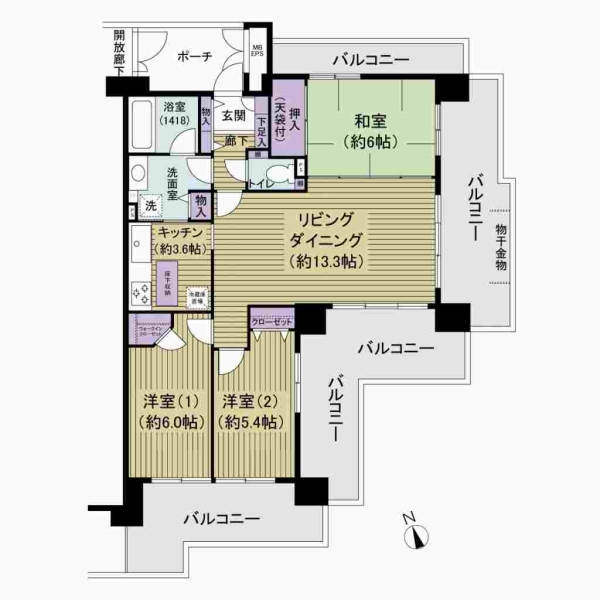 グラン・コート大久保ＩＩセントラルアベニュー１７１の間取図