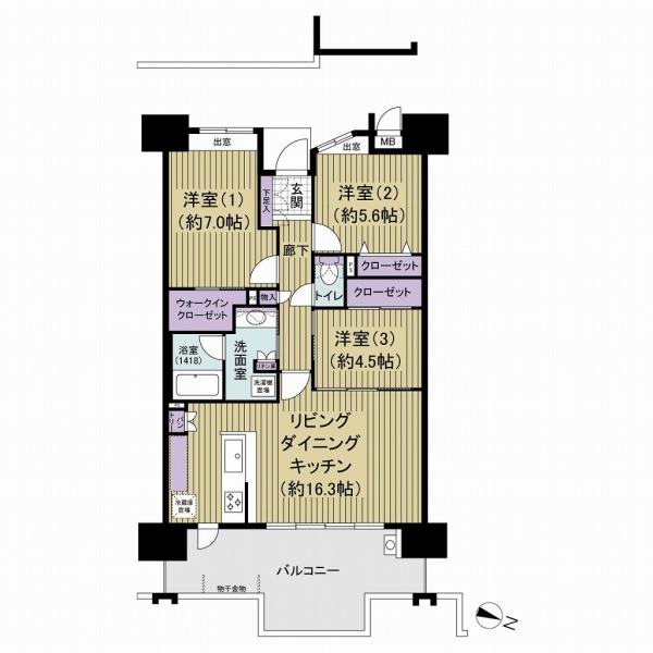 九大学研都市タワー１９の間取図
