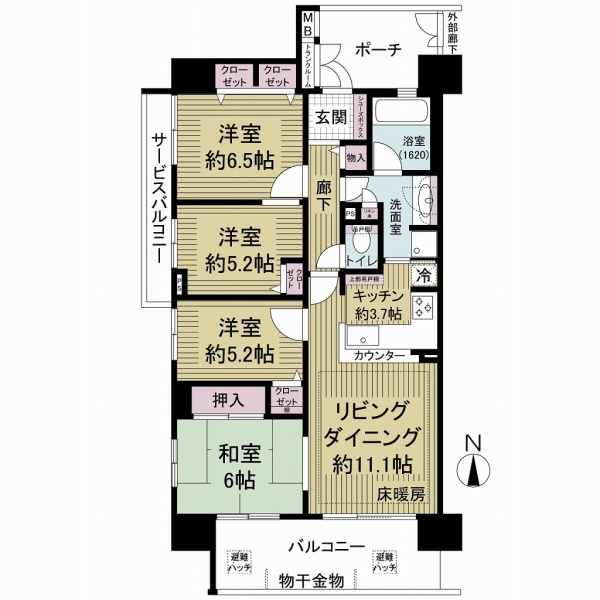 ゼファー四つ木ザナドゥ２１の間取図