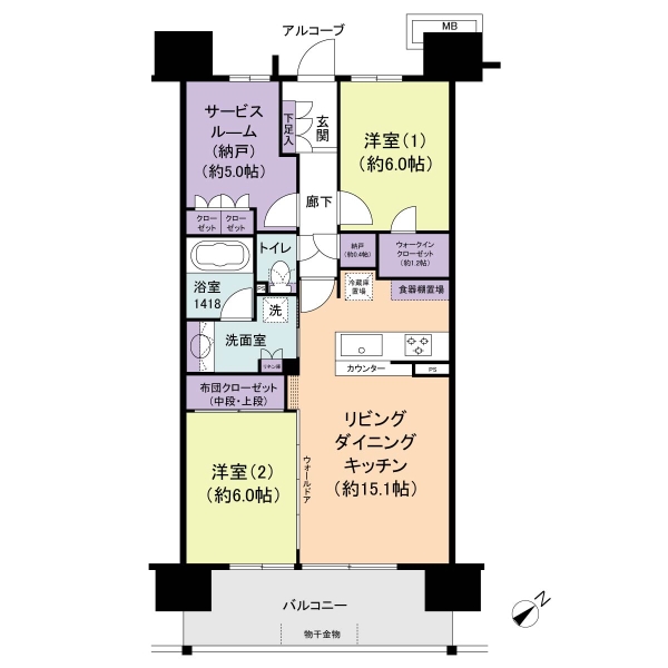 ザ・ガーデンズ東京王子ブルームコートの間取図