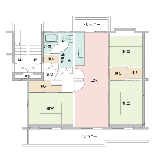 港南台つぐみ団地12号棟12の間取図