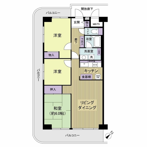 恒陽王子マンションの間取図