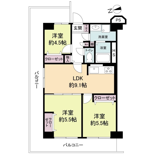 ネオコーポ鶴見緑地の間取図