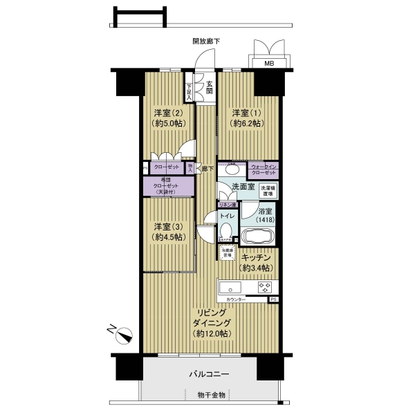 サングランデザ・レジデンス千葉の間取図