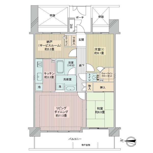 エンゼルコート新川崎の間取図