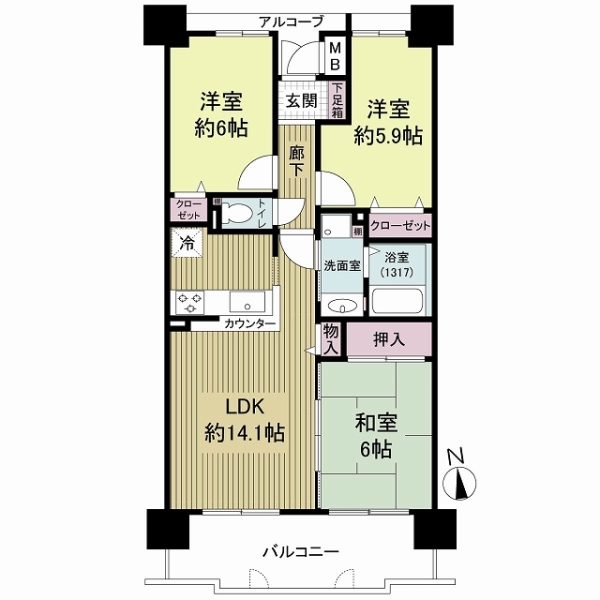 ルイシャトレ平野の間取図