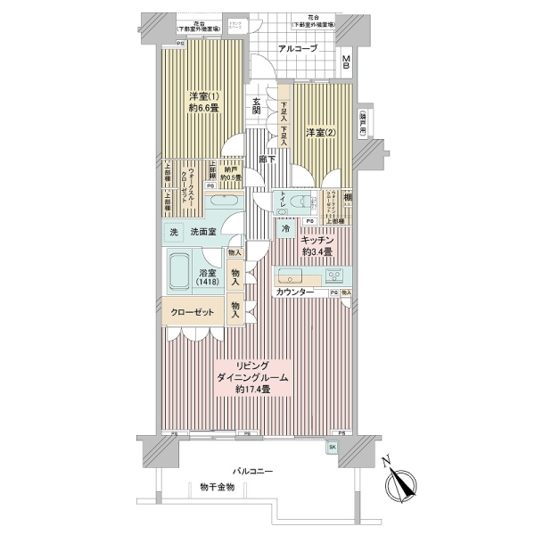 東京テラスD棟の間取図